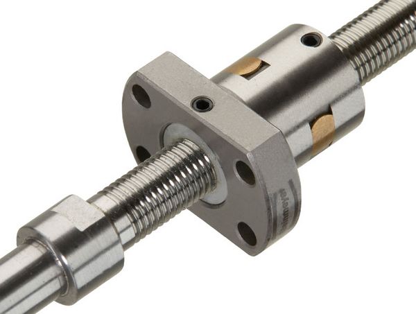 Flange single nut with 4-point contact with internal ball return and standard wipers