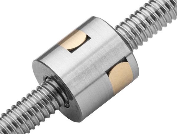 Cylindrical nut with 4-point contact and internal ball return
